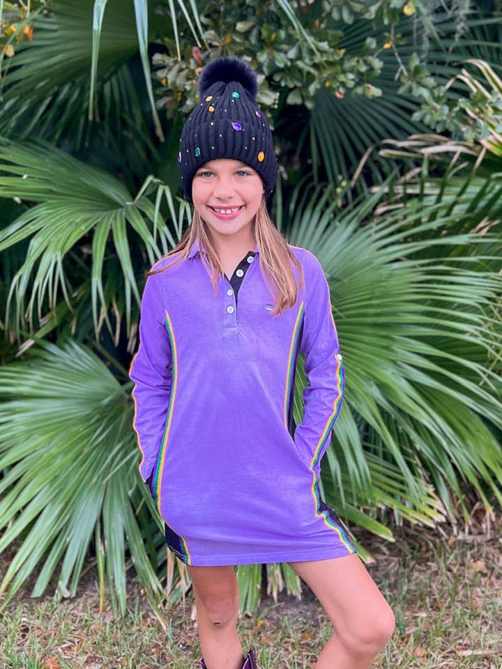 Lavender Lurex Junior Dress for wholesale by Mardi Gras Creations