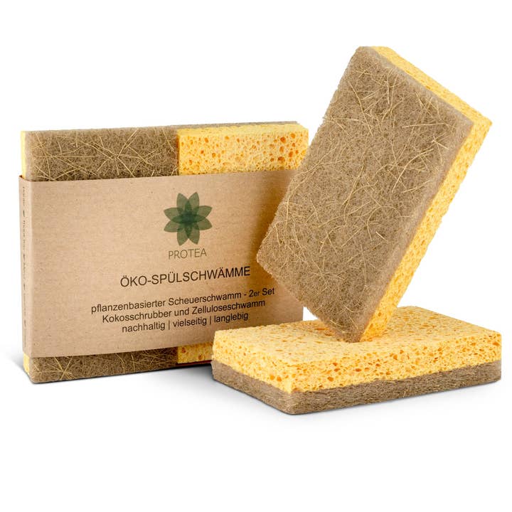Set of 2 eco dishwashing sponges for wholesale by PROTEA