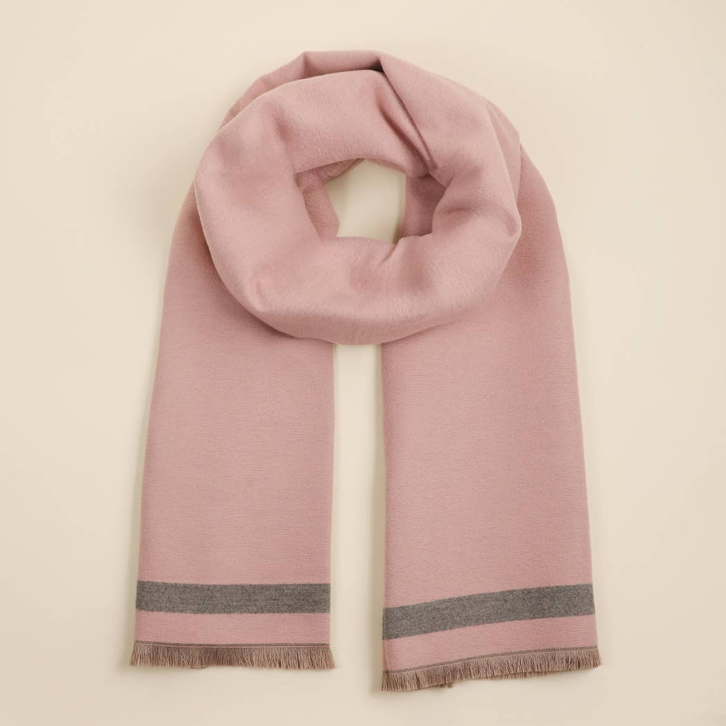 Fashion City - Wholesale Wrap - Women's - Reversible Oversized Border Cashmere Feel Shawl0