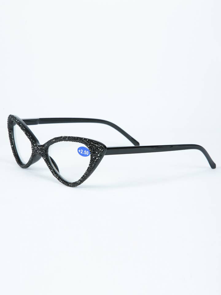 Lector de ojos de gato con diamantes de imitación hecho a mano G0303-Black para venta al por mayor de Ole