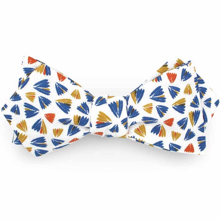 Apache blue and white graphic bow tie for wholesale by Le Coq en Pap'