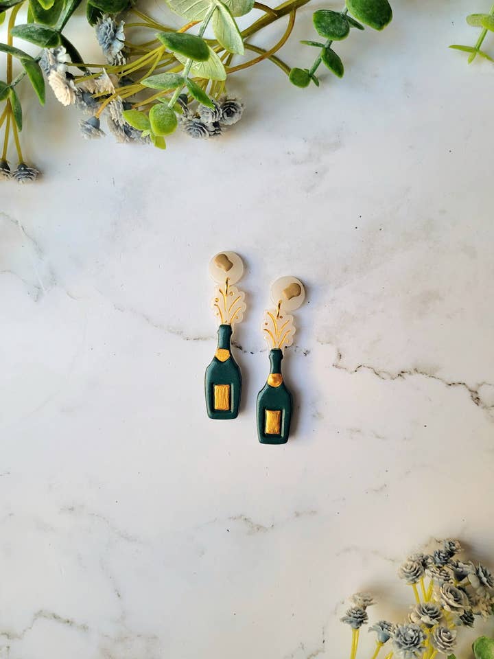 Popping Bottles Earrings for wholesale by Kraft Kraken