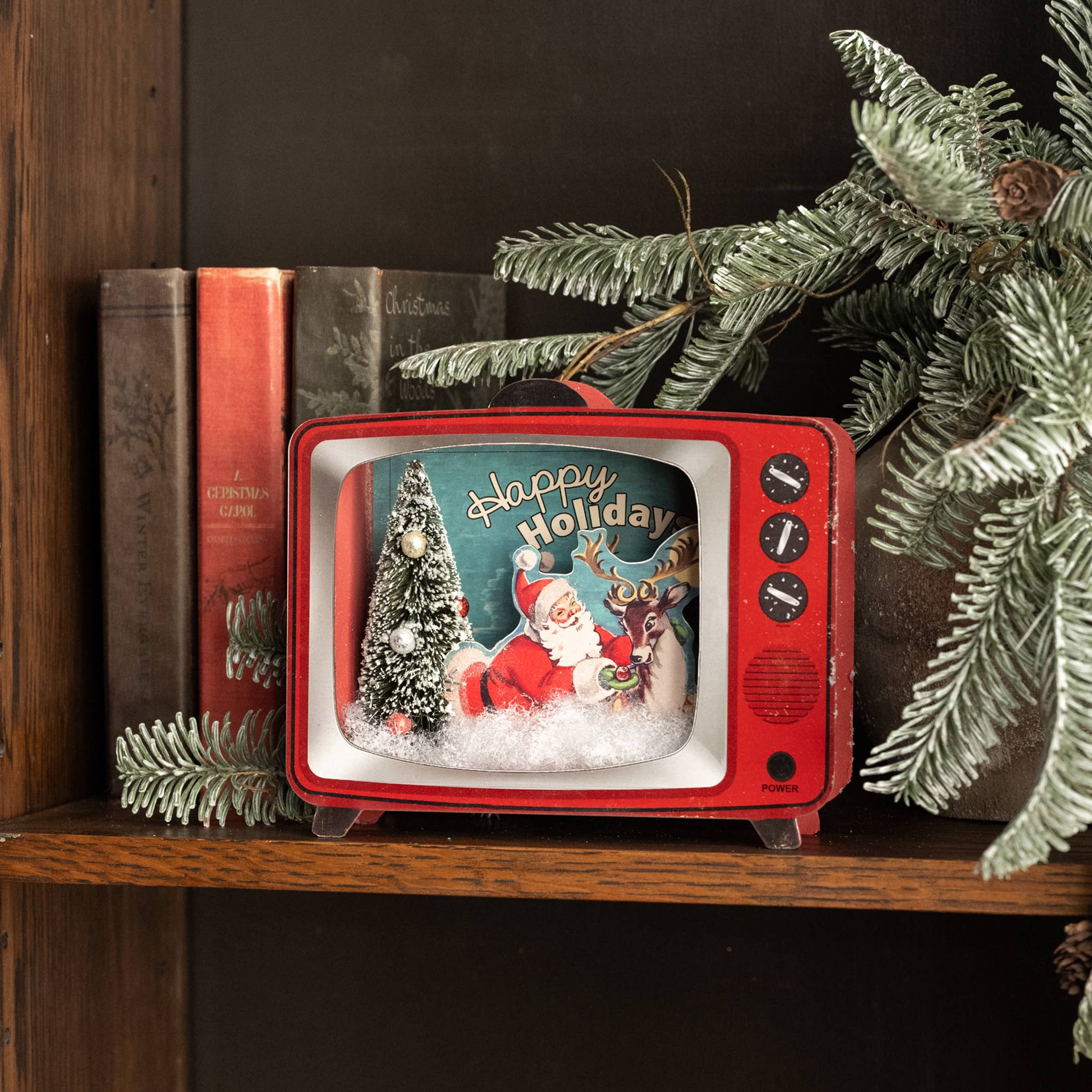 Ragon House - Wholesale Decorative Tabletop Object - 8" HAPPY HOLIDAYS TELEVISION0