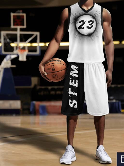 E=M/C2 - Wholesale Team sports jersey – Men's - NEW E=M/C2 Adult Black Hole Ebony Basketball Sports Uniform 1