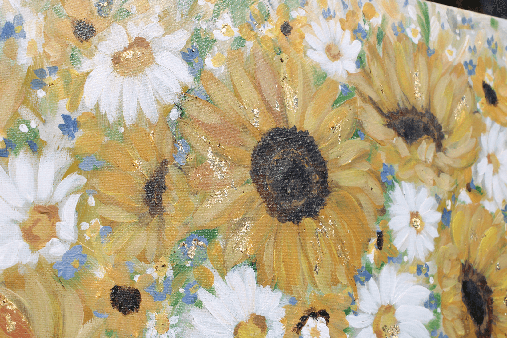 glad you're here co - Wholesale Painting/Drawing - Sunflower and Daisies Abstract Original Painting Acrylic7