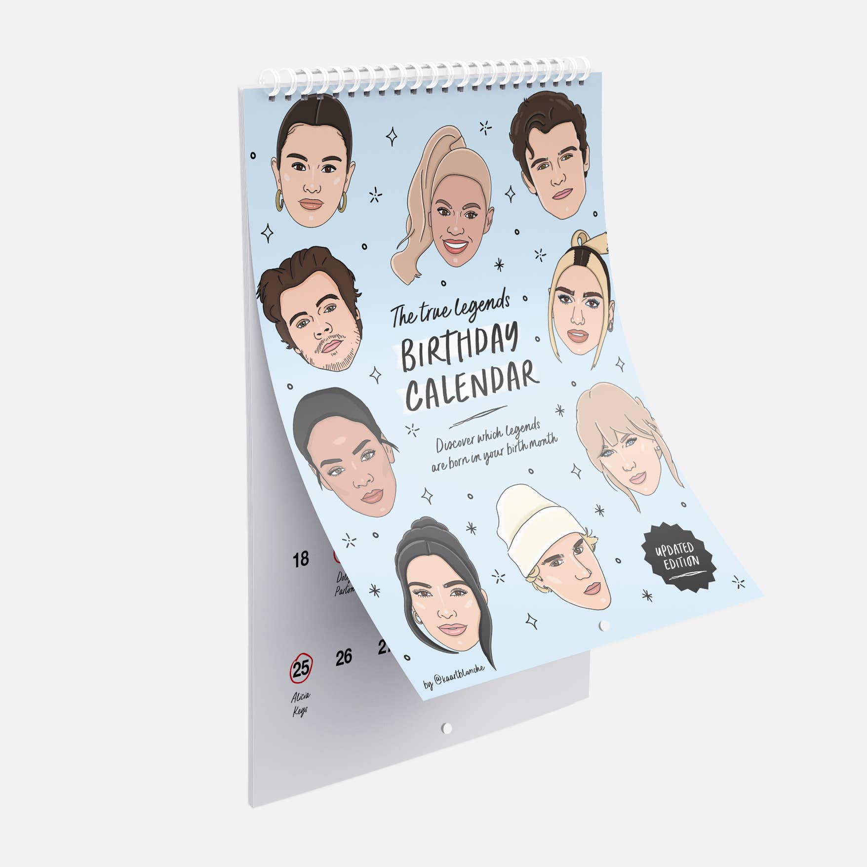 Birthday Legends Calendar *Updated for wholesale by Kaart Blanche