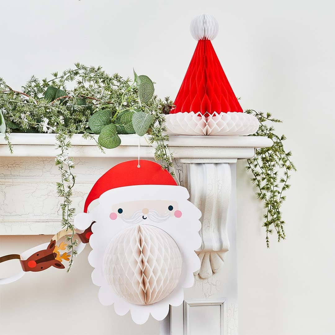 Hootyballoo by Club Green - Wholesale Kerstdecoratie - Santa Honeycomb set, set van 20
