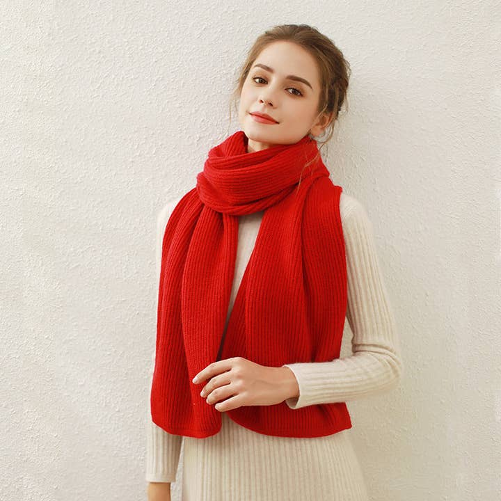 Dipped Shop - Wholesale Scarf - Women's - Solid Color Simple Knit Scarves DPKS1005