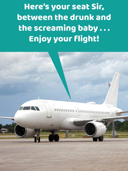 Funny greeting card - Enjoy your flight for wholesale by Comedy Card Company
