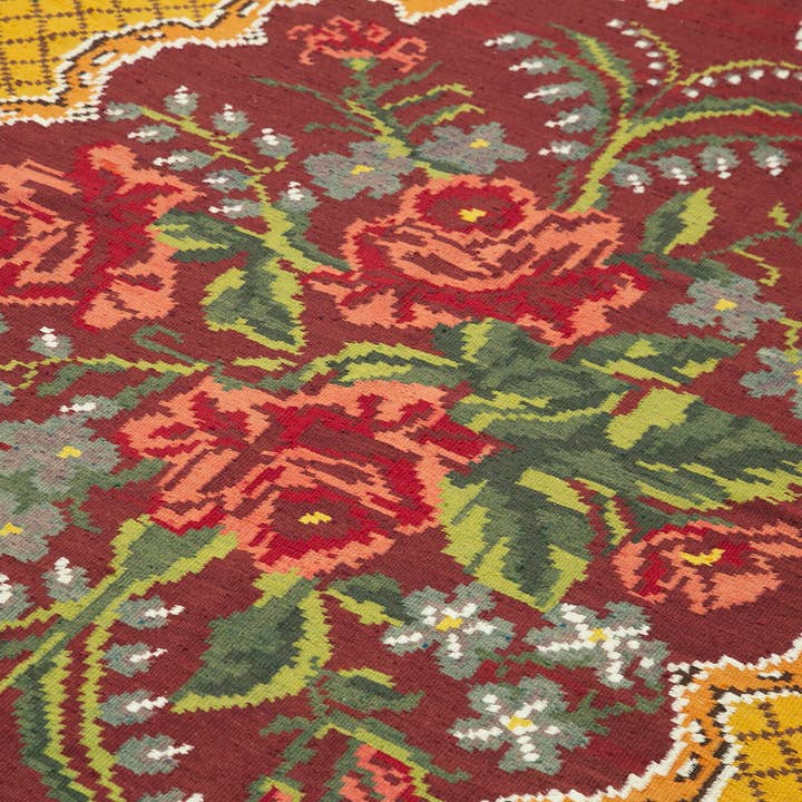 RUG N CARPET - Wholesale Vloerkleed - 6x10 Gele Handgemaakte Moldavische Kilim Tapijt - 233774