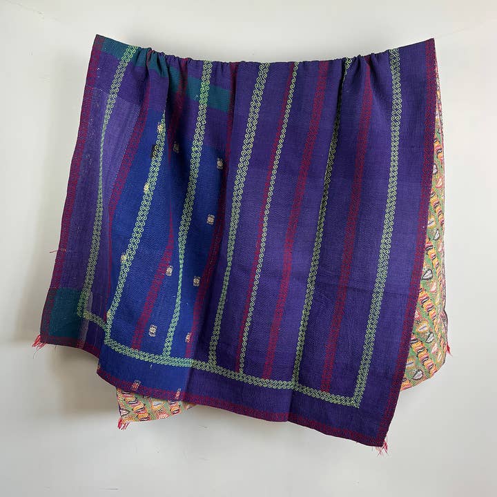 Kantha vintage #14 pièce unique 126 x 205 cm pour la vente par Maison Lilo
