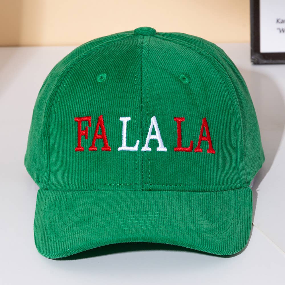Sensibling Corp. - Wholesale Baseball Cap - Women's - FA LA LA Message Embroidered Five Panel Canvas Snapback Baseball Cap0