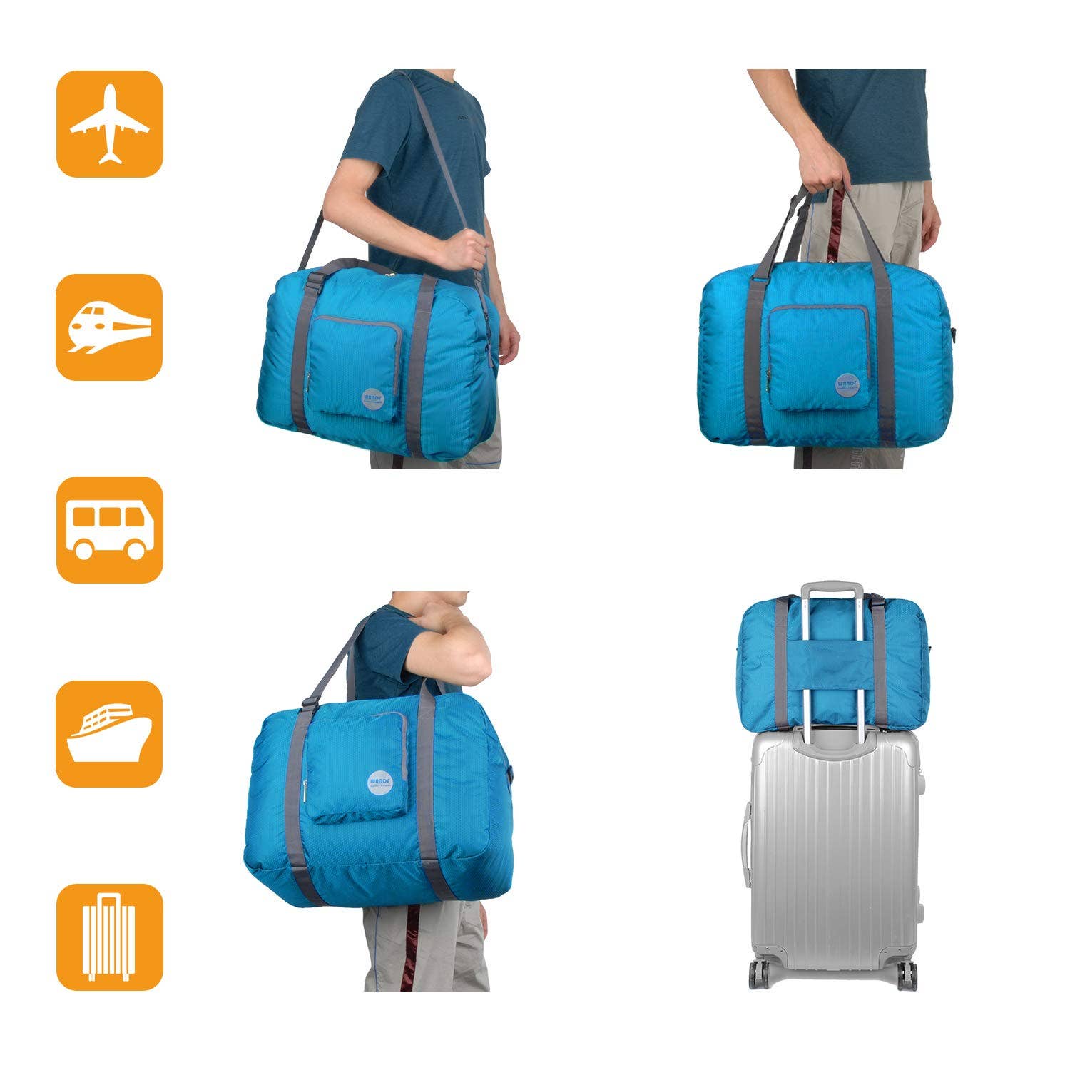 wandf – Saco de viagem - Unissexo por atacado – Mala de viagem Mala Multifuncional de Armazenamento Azul18