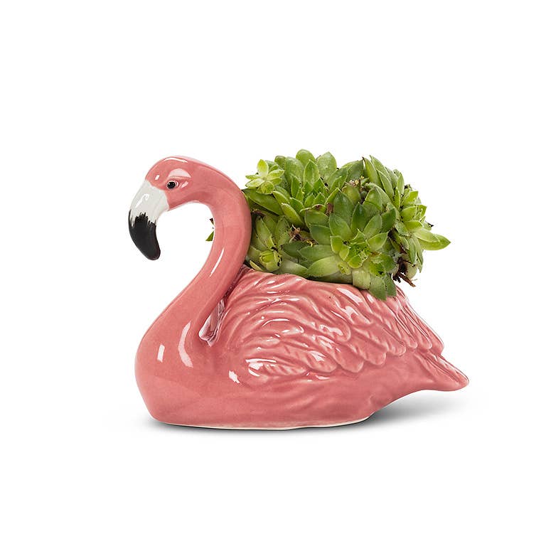 Abbott – Engroshandel Plantekrukke – Sm Pink Flamingo Planter-3" H1