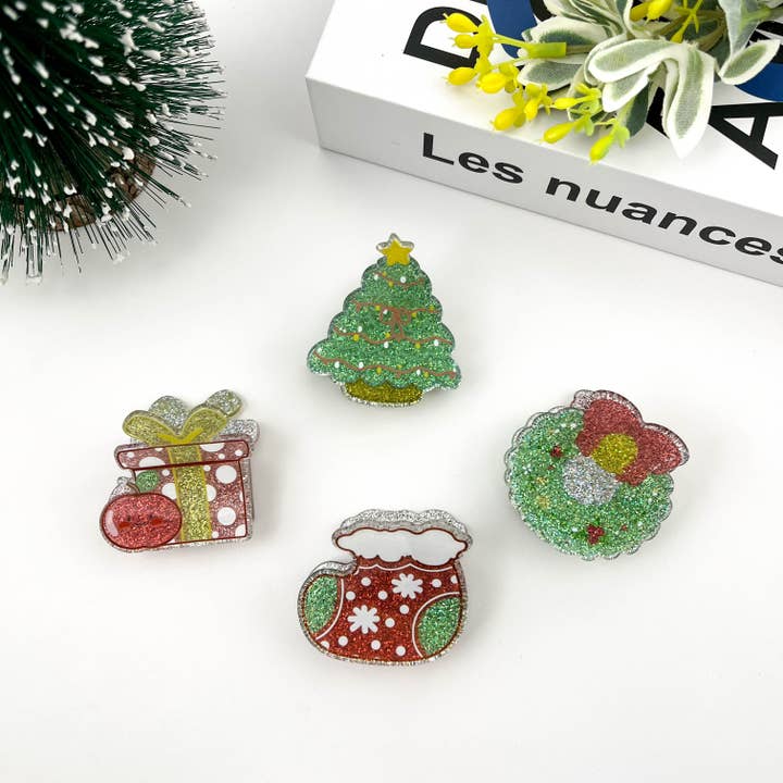 TheDivaSoap - Venta al por mayor Horquilla para el pelo - Mujer - Pinza para el pelo brillante con forma de árbol de Navidad, pinzas de la serie Christmas5