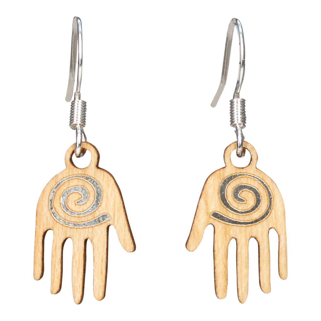 Woodcutts Inc. - Wholesale Dangle Earrings - Hand Twig Earring with Silver Foil Accent0