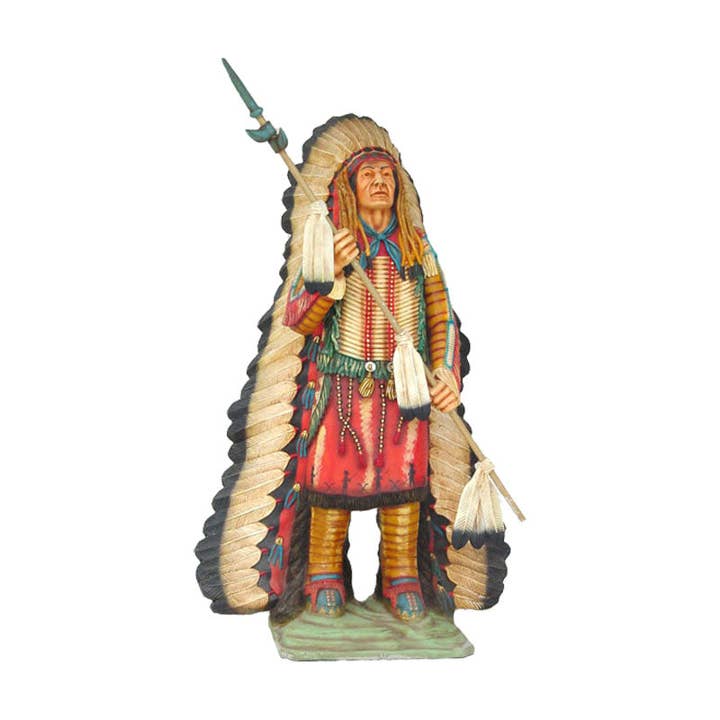 Indian With Spear Life Size Statue for wholesale by LM Treasures