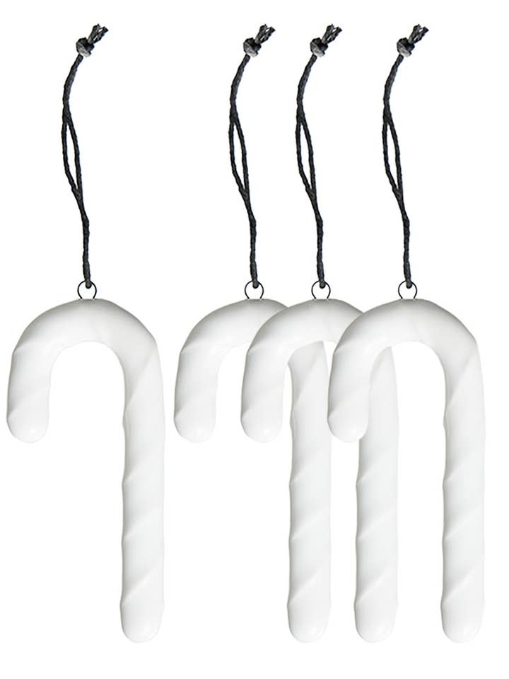 s/4 OOhh candy canes, glossy white for wholesale by Lübech Living