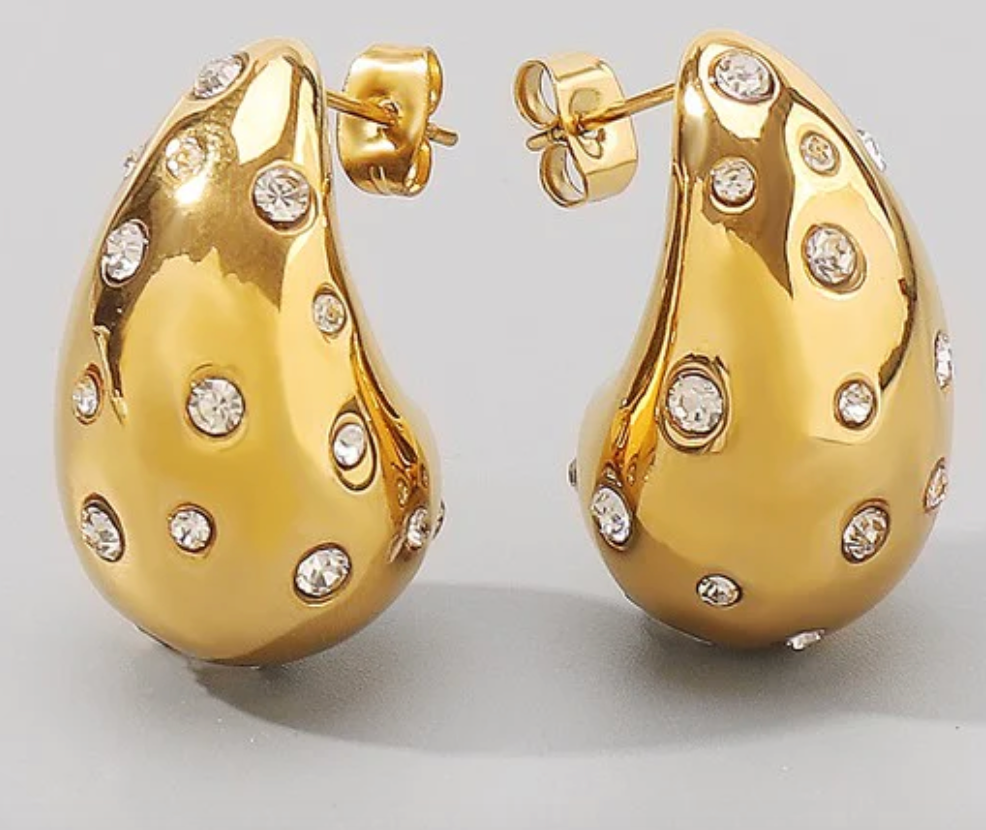 HoopLa – Brincos de argola por atacado – Ícone Gota de Lágrima - Aço Inoxidável e Zircônia Cúbica4