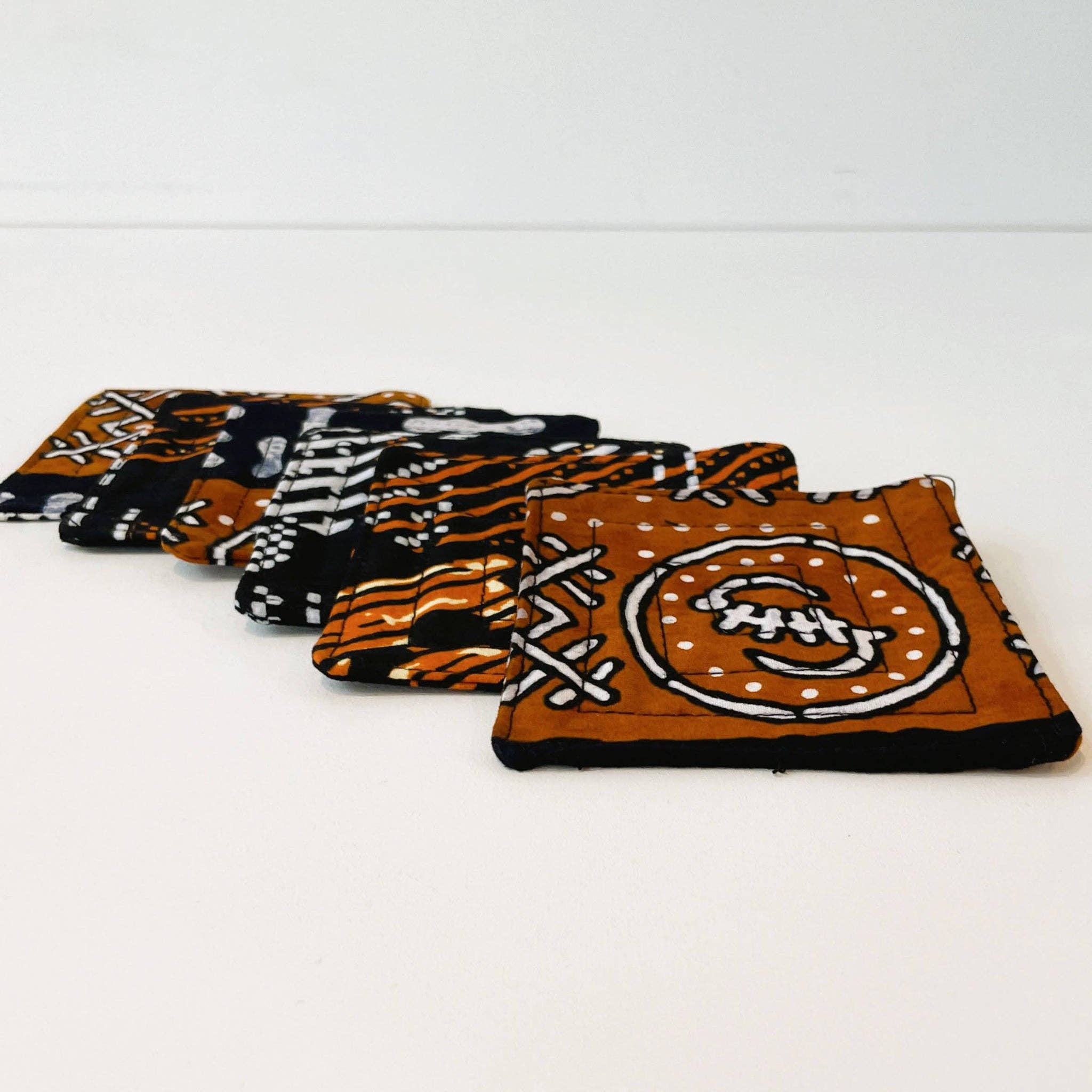 Amani ya Juu - Wholesale Coasters - Kitenge Square Coaster Set4
