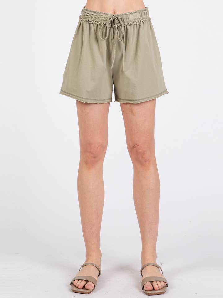 Waisted Elastic With Washed Shorts for wholesale by Final Touch