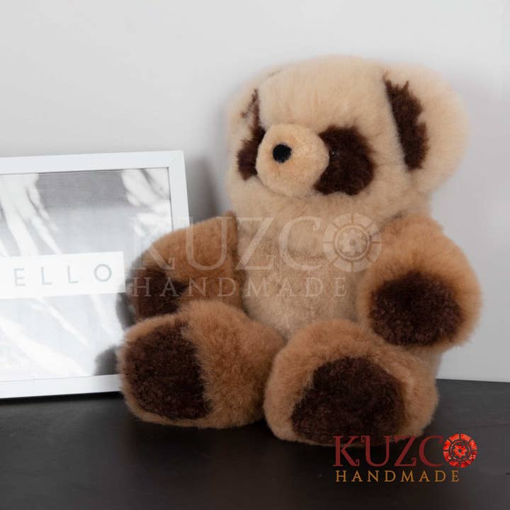 KuzcoHandmade - Vendita all'ingrosso Peluche - Bambini e neonati - Orsetto Panda Marrone Fatto a Mano – Pelliccia di Baby Alpaca