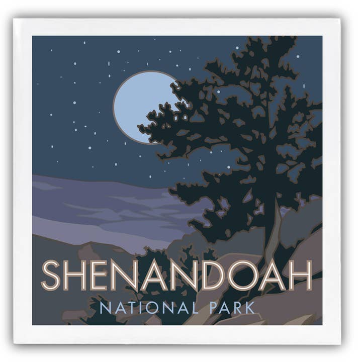 Travel Posters by M&W Design Co. - Wholesale Coasters - Shenandoah N.P (Old Rag Mountain) Coaster