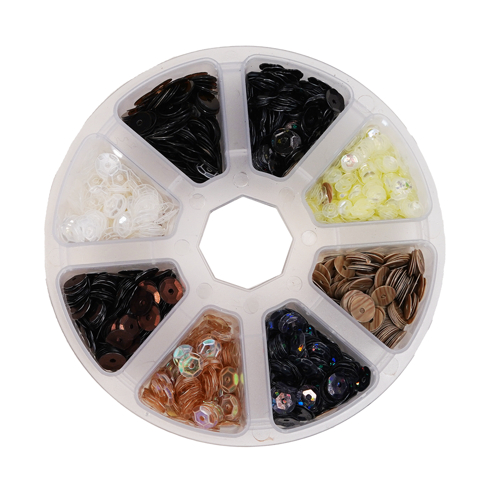 Buttons Galore & More - Wholesale Craft Supplies - Bulk Neutral Sequins in Pinwheel Container0