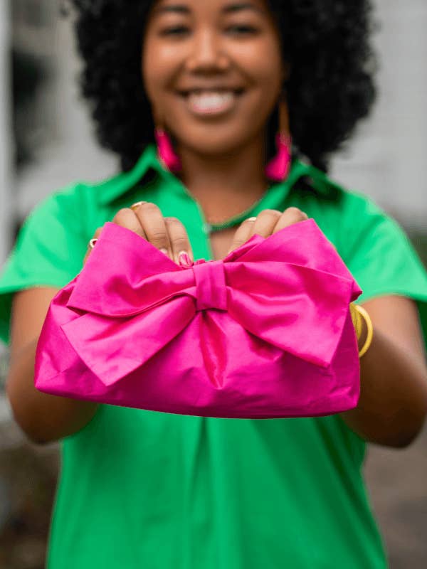 The Mimi Clutch in Hot Pink for wholesale by The Tiny Tassel