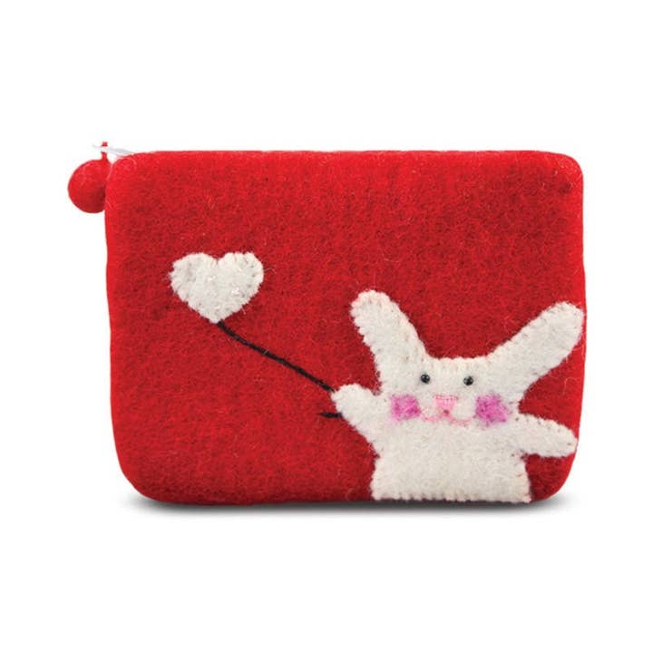 BNB Crafts Inc. - Wholesale Coin Purse - Women's - Bunny with Flying Heart Design Coin Purse