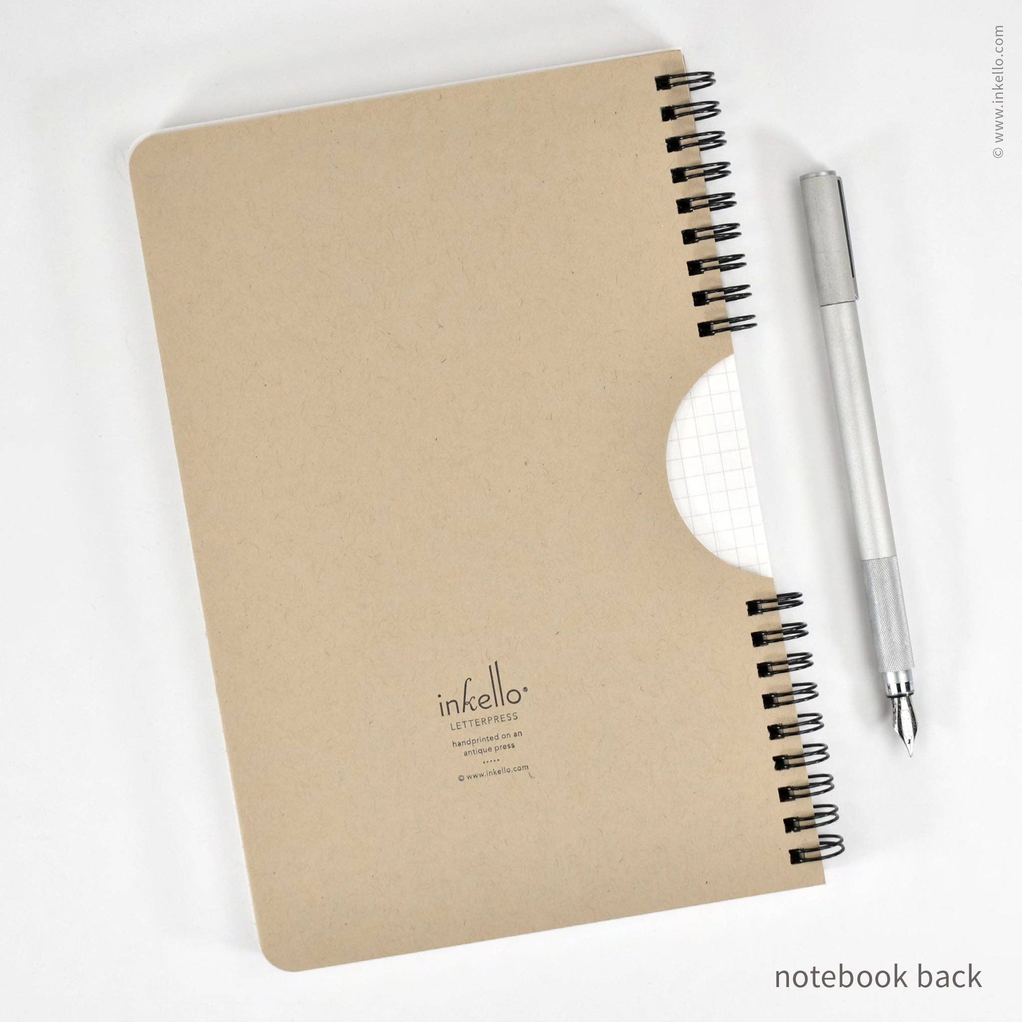 Inkello Letterpress - Wholesale Notebook - Star Spiral Notebook with Kraft Cover and Black Ink (#464)9
