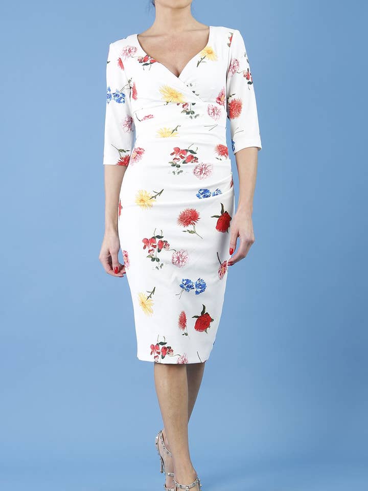 Cynthia jurk met bloemenprint voor wholesale door Diva Catwalk