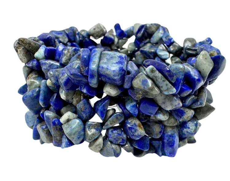 Crystal Magick Wholesale Ltd – wholesale Beaded bracelet – Lapis Lazuli Chunky Chip Bracelet2