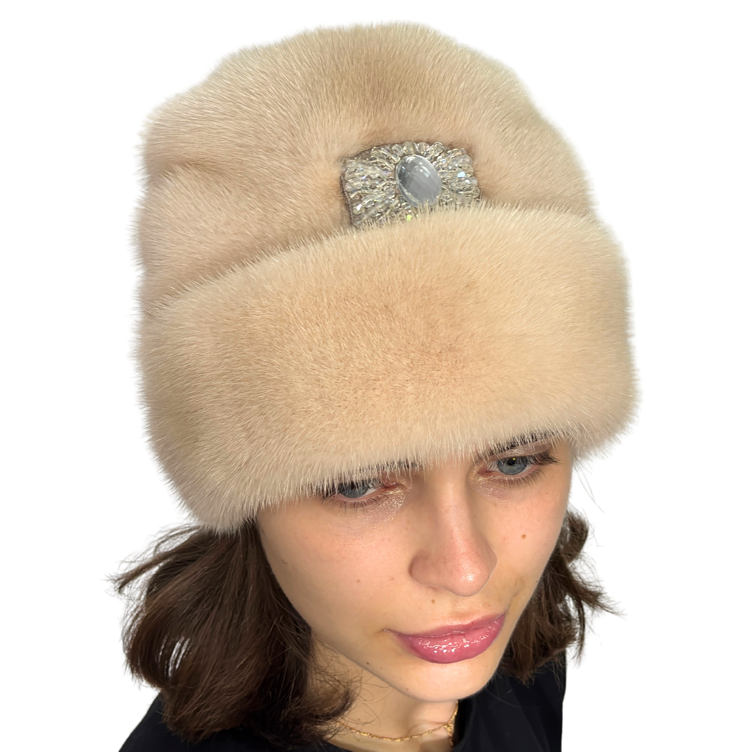 FurStyleUa – Casaco de pele/imitação de pele - Mulher por atacado – Chapéu de Pele de Visão Feminino Inverno Luxo Chapéus de Pele de Visão Verdadeira8