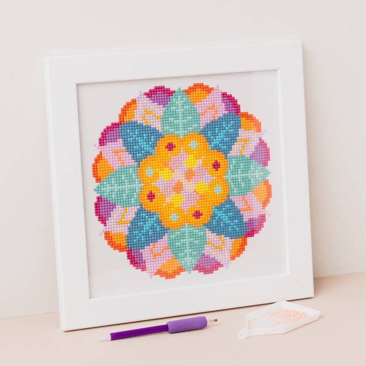 Kit de Pintura com Diamantes Mandala Floral por atacado de Meloca Designs