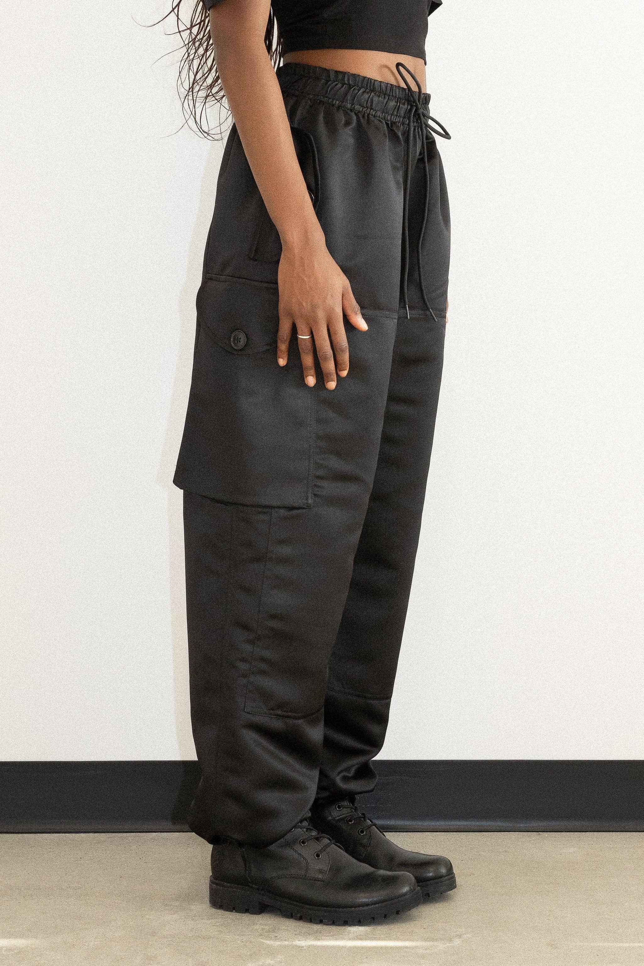 Mercy House Studio - Wholesale Pants - Women's - ABYSS SATIN CARGO PANT1