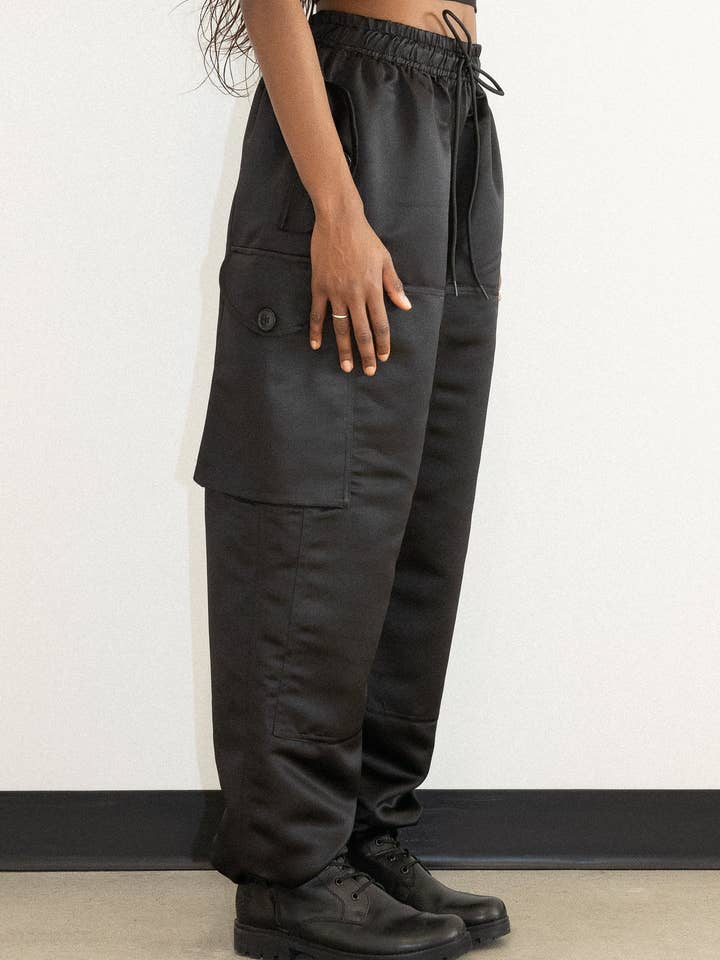 Mercy House Studio - Wholesale Pants - Women's - ABYSS SATIN CARGO PANT1