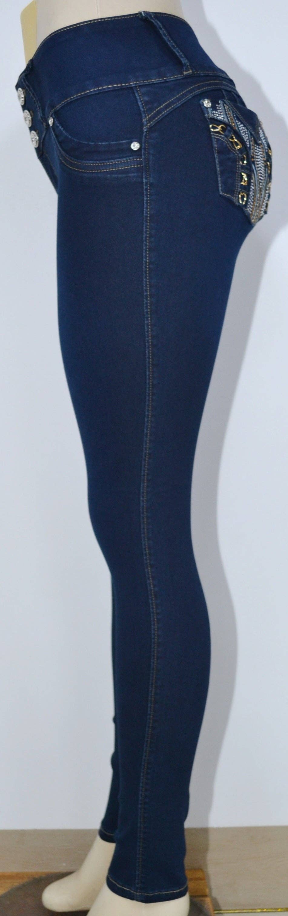 Blue USC-F015 Sexy Olivia Butt Lifter Levante Cola Jean for wholesale on Faire4