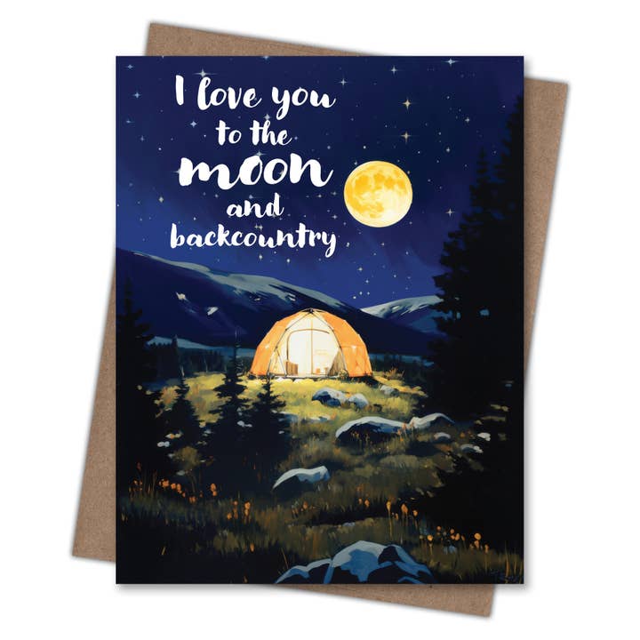 Waterknot - Wholesale Love Card - Moon and Backcountry – Recycled Love Card for Backpackers1