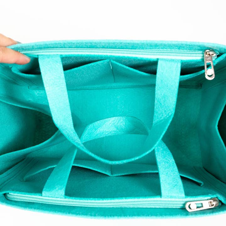 Valerosa - Vente Pochette – femme - Organisateur de sac en feutre turquoise2