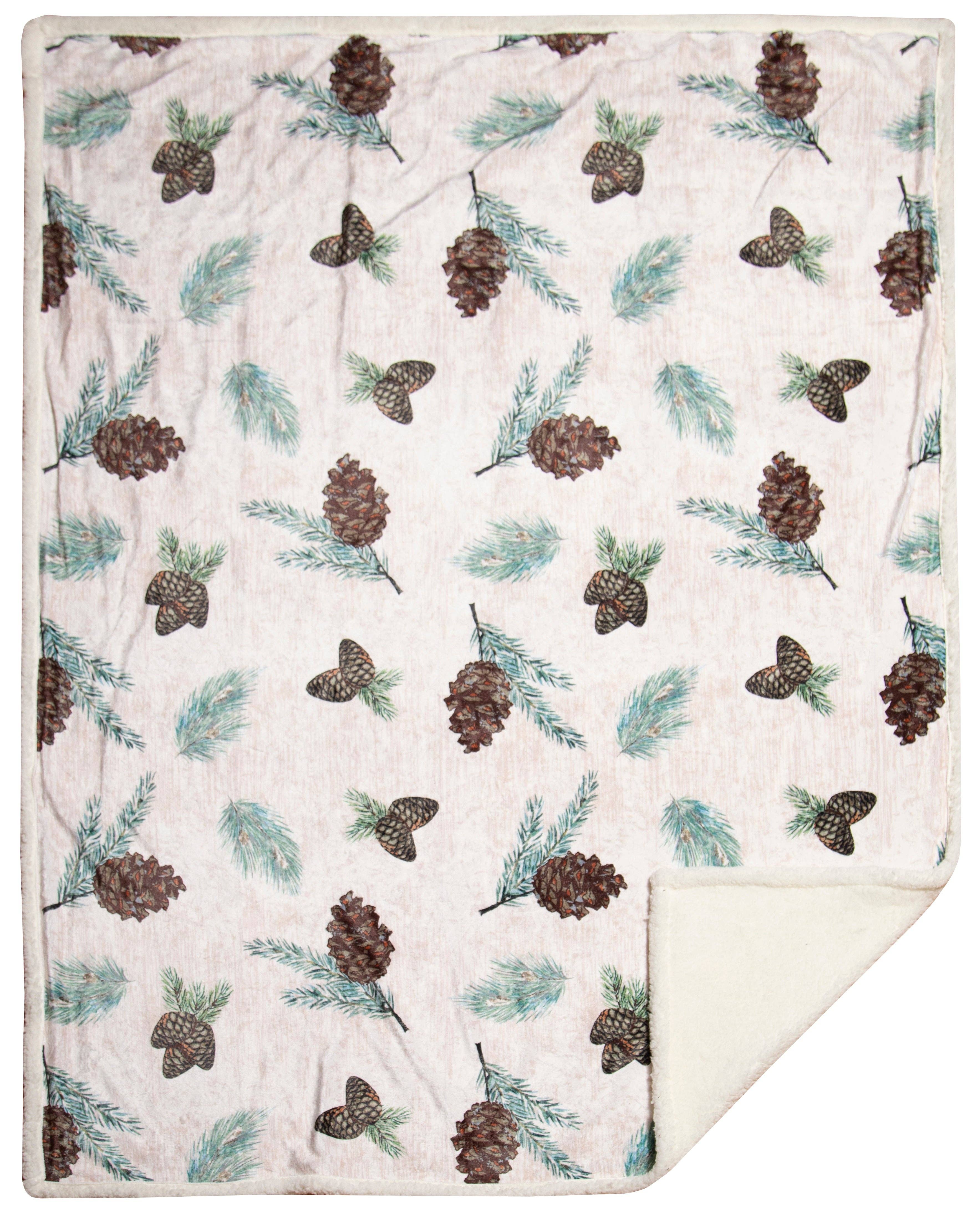 Linen Mart - Wholesale Throw Blanket - Pinecone Rustic Cabin Throw1