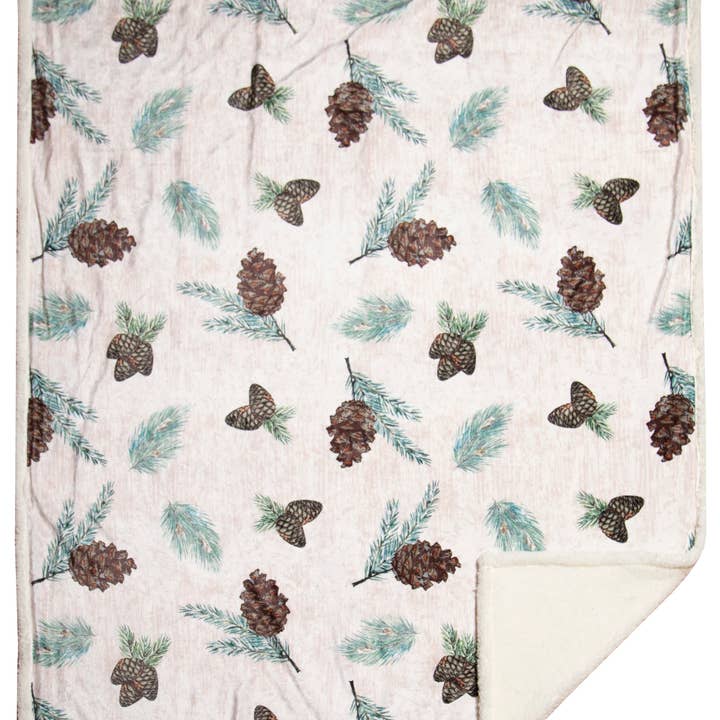 Linen Mart - Wholesale Throw Blanket - Pinecone Rustic Cabin Throw1