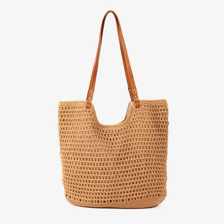 lilyandlaceboutique - Vente Tote bag – femme - Grand sac décontracté en coton tricoté