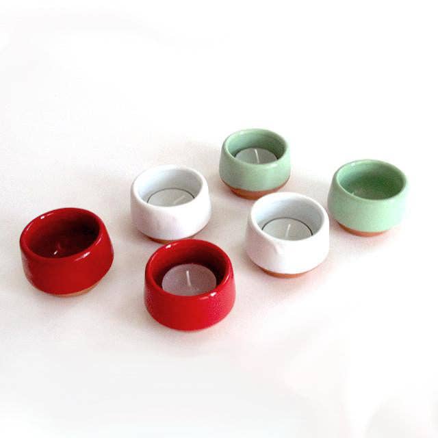 Sprout Enterprise - Vente Bougeoirs - Colectivo 1050º Mescaleritos Zandunga - Set de 4 en rouge