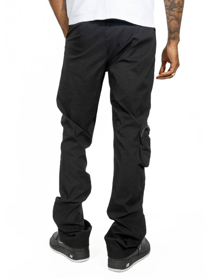 M1625 SARTONI Nylon Stacked Pants - Black for wholesale on Faire3