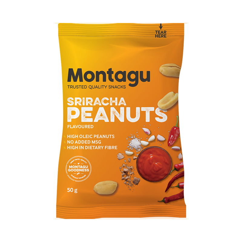 Mahdina – wholesale Nuts – Montagu: Roasted Peanuts Sriracha Flavoured 50g0