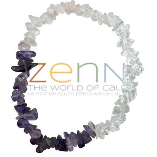 Zenn Amethyst Clear Quartz Rose Quartz Stone Chip Brace-086 for wholesale by International Gifts Ltd.