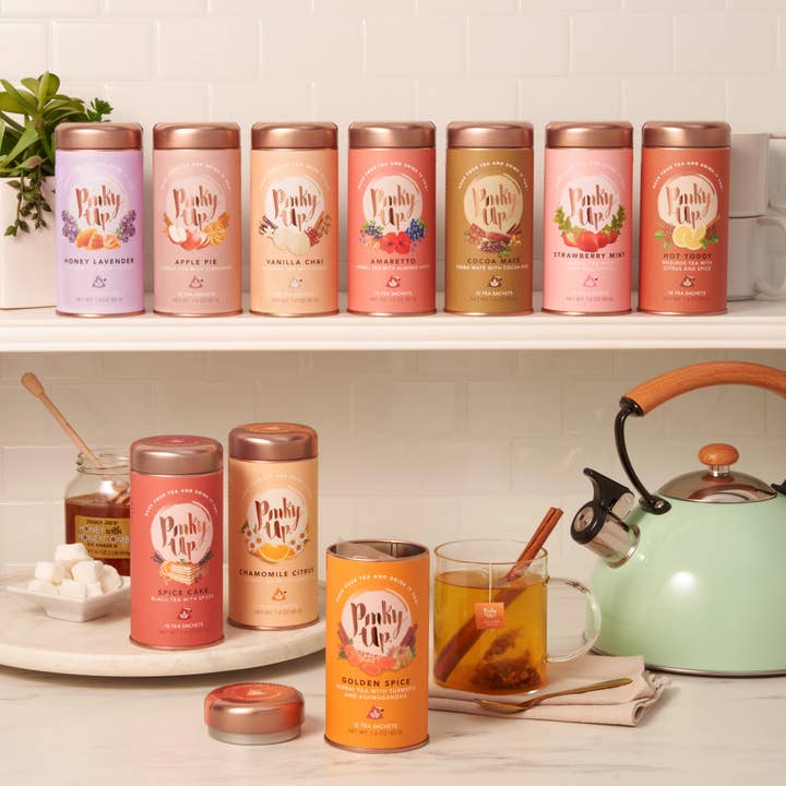 Pinky Up - Wholesale Tea Bags - Strawberry Mint Herbal Tea - 15 Sachets
