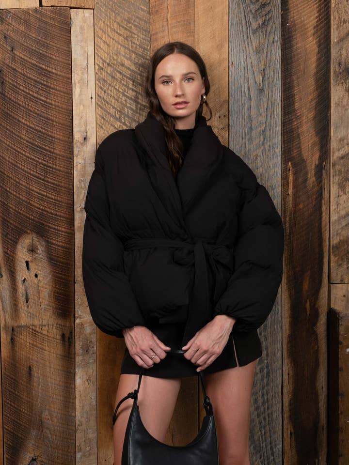 The Workshop Studio - Wholesale Jacket - Women's - WAIST TIE PUFFER JACKET