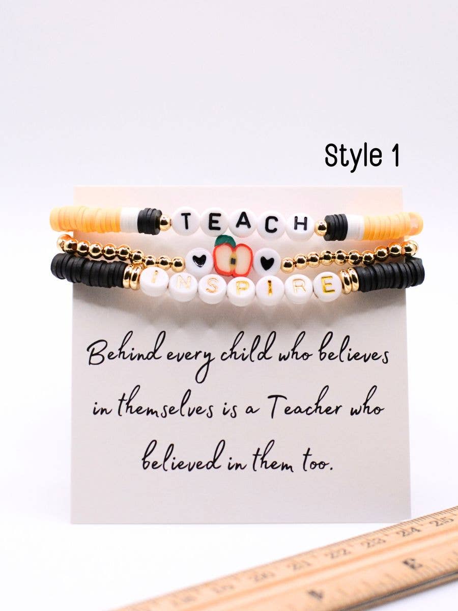 Two and Crew - Faith Based Jewelry & Gifts - Wholesale Jewelry Set - Teach Love Inspire - Teacher Bracelet Thank you Gift Jewelry0